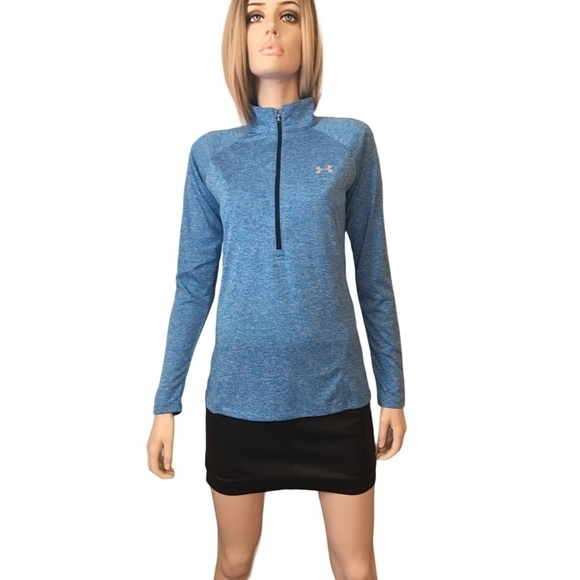 Under Armour Top Heat Gear Half Β½ Zip Front Pullover Shirt Active Wear Jacket - Picture 3 of 16